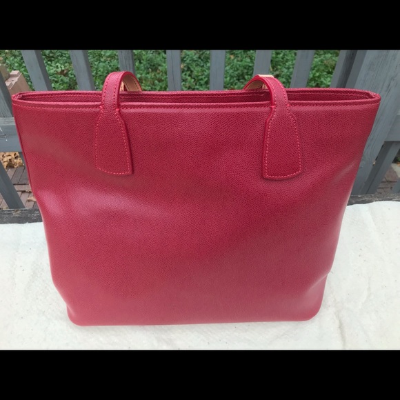 NWOT Handmade Red Leather Tote - Never Used - Picture 3 of 10